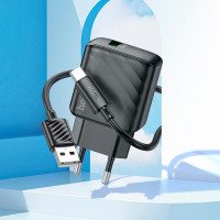 Адаптер мережевий Hoco Type-C cable rich single Port charger CS21A |1USB, 18W/3A, QC|