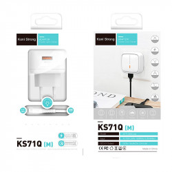Адаптер мережевий Koni Strong Micro USB cable KS71Q (M) |1USB, 3A, QC|