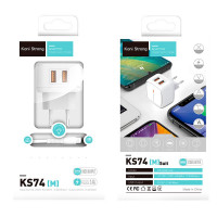 Адаптер мережевий Koni Strong Micro USB Cable KS74 (M) |2USB, 2.4A|