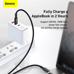 Кабель BASEUS Type-C to Type-C Tungsten Gold Fast Charging |2m, 100W, 5A| (CATWJ-A01)
