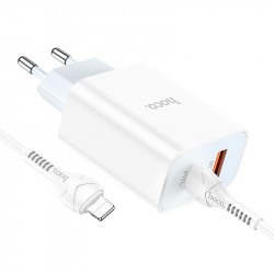 Адаптер мережевий Hoco Type-C to Lightning charger set C97A |1USB/1Type-C, 20W/3A, QC/PD|