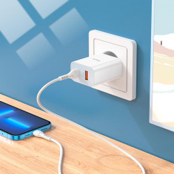 Адаптер мережевий Hoco Type-C to Lightning charger set C97A |1USB/1Type-C, 20W/3A, QC/PD|