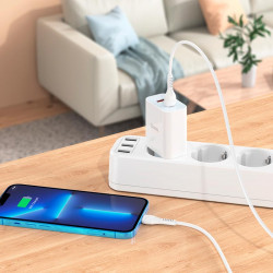 Адаптер мережевий Hoco Type-C to Lightning charger set C97A |1USB/1Type-C, 20W/3A, QC/PD|