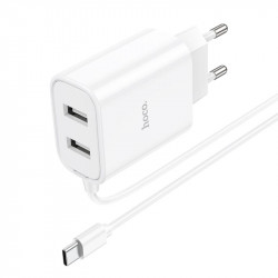 Адаптер мережевий Hoco Type-C Cable Courser dual-port charger C103A |2USB, 2.1A|