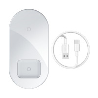 Зарядка Qi BASEUS Simple 2in1 Wireless Charger Pro Edition For Phones + Pod |15W| (WXJK-C02)