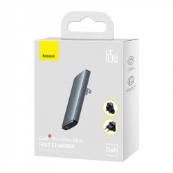 Адаптер мережевий Baseus Gan5 Pro Ultra - Slim Fast Charger C + U 65W (Overseas Edition) (CCGP150113)