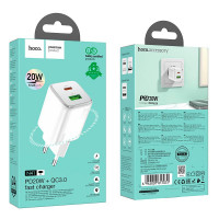 Адаптер мережевий Hoco Almighty charger N41 |1USB/1Type-C, 20W/3A, PD/QC|