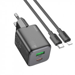 Адаптер мережевий Hoco Type-C to Lightning cable Almighty charger N41 |1USB/1Type-C, 20W/3A, PD/QC|