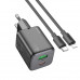 Адаптер мережевий Hoco Type-C to Lightning cable Almighty charger N41 |1USB/1Type-C, 20W/3A, PD/QC|