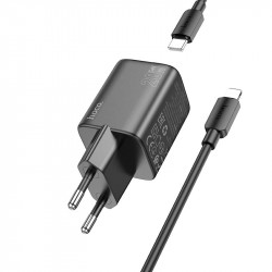 Адаптер мережевий Hoco Type-C to Lightning cable Almighty charger N41 |1USB/1Type-C, 20W/3A, PD/QC|