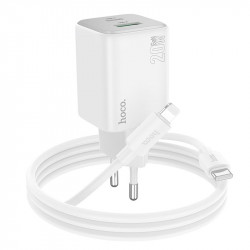 Адаптер мережевий Hoco Type-C to Lightning cable Almighty charger N41 |1USB/1Type-C, 20W/3A, PD/QC|