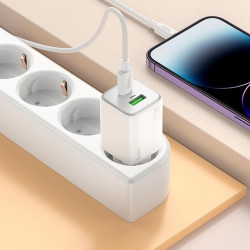 Адаптер мережевий Hoco Type-C to Lightning cable Almighty charger N41 |1USB/1Type-C, 20W/3A, PD/QC|