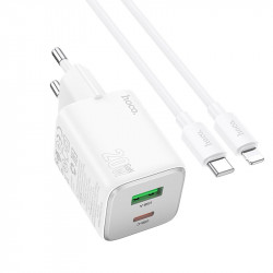 Адаптер мережевий Hoco Type-C to Lightning cable Almighty charger N41 |1USB/1Type-C, 20W/3A, PD/QC|