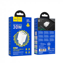 Адаптер мережевий HOCO Fundador four-port charger set N56 |2USB/2Type-C, 30W/3A, PD/QC|