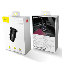 Адаптер автомобільний BASEUS Circular Plastic A + A PPS |2USB, 5A, QC 3.0| CCALL-YD02)