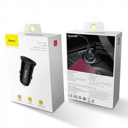 Адаптер автомобільний BASEUS Circular Plastic A + A PPS |2USB, 5A, QC 3.0| CCALL-YD02)