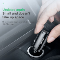 Адаптер автомобільний BASEUS Circular Plastic A + A PPS |2USB, 5A, QC 3.0| CCALL-YD02)