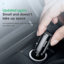 Адаптер автомобільний BASEUS Circular Plastic A + A PPS |2USB, 5A, QC 3.0| CCALL-YD02)
