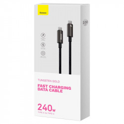Кабель Baseus Tungsten Gold Fast Charging Data Cable Type-C to Type-C |240W, PD3.1, 1m|