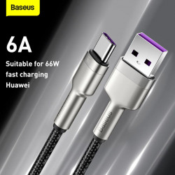 Кабель Baseus Cafule Series Metal Data Cable USB To Type-C |1m, 66W/6A|