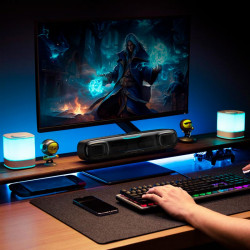 Акустика BASEUS Aequr DS10 Mini Soundbar (battery) |BT5.3, AUX/USB, OTA, RGB, 2.5Wx2|