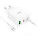 Адаптер мережевий Hoco Type-C to Lightning Cabel Start three-port charger N33 |1USB/2Type-C, PD/QC, 35W/3A|