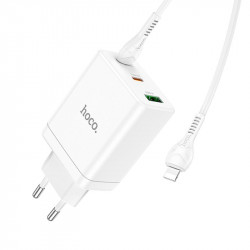 Адаптер мережевий Hoco Type-C to Lightning Cabel Start three-port charger N33 |1USB/2Type-C, PD/QC, 35W/3A|