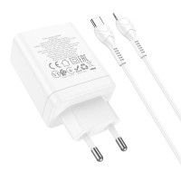Адаптер мережевий Hoco Type-C to Lightning Cabel Start three-port charger N33 |1USB/2Type-C, PD/QC, 35W/3A|