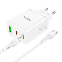 Адаптер мережевий HOCO Type-C to Type-C Cable Start three-port charger N33 |1USB/2Type-C, PD/QC, 35W/3A|