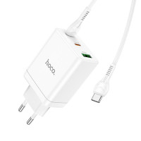 Адаптер мережевий HOCO Type-C to Type-C Cable Start three-port charger N33 |1USB/2Type-C, PD/QC, 35W/3A|