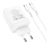 Адаптер мережевий HOCO Type-C to Type-C Cable Start three-port charger N33 |1USB/2Type-C, PD/QC, 35W/3A|