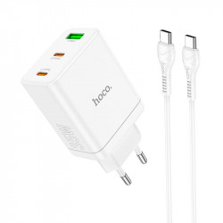 Адаптер мережевий HOCO Type-C to Type-C Cable Start three-port charger N33 |1USB/2Type-C, PD/QC, 35W/3A|