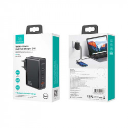 Адаптер мережевий USAMS T50 100w 4 Ports Gan Fast Charger US-CC163 |1USB/3Type-C, 100W/5A, PD/Q|