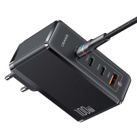 Адаптер мережевий USAMS T50 100w 4 Ports Gan Fast Charger US-CC163 |1USB/3Type-C, 100W/5A, PD/Q|