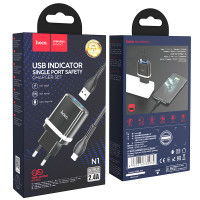 Адаптер мережевий Hoco Lightning Cable Ardent charger set N1 |1USB, 2.4A, 12W| (Safety Certified)