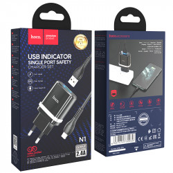 Адаптер мережевий Hoco Lightning Cable Ardent charger set N1 |1USB, 2.4A, 12W| (Safety Certified)