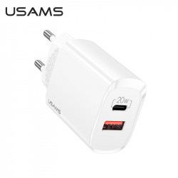 Адаптер мережевий USAMS T35 Fast Charger US-CC121 |1USB/1Type-C, 20W, PD3.0/QC|