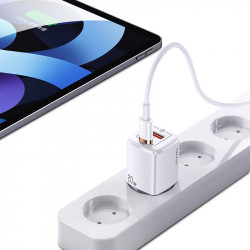 Адаптер мережевий USAMS T37 Super si Fast Charger US-CC128 |1USB/1Type-C, 20W, PD3.0/QC|