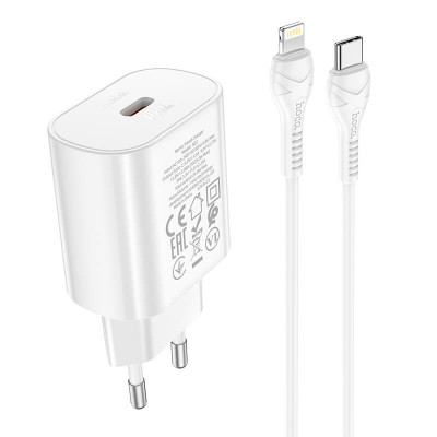 Адаптер мережевий Hoco Type-C to Lightning Cable Jetta charger set N22 |Type-C, 25W/3A, PD|