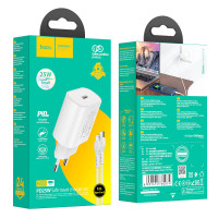 Адаптер мережевий Hoco Type-C to Lightning Cable Jetta charger set N22 |Type-C, 25W/3A, PD|