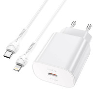 Адаптер мережевий Hoco Type-C to Lightning Cable Jetta charger set N22 |Type-C, 25W/3A, PD|