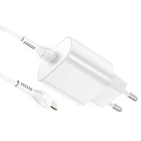 Адаптер мережевий Hoco Type-C to Lightning Cable Jetta charger set N22 |Type-C, 25W/3A, PD|