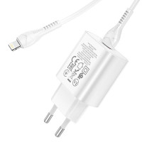 Адаптер мережевий Hoco Type-C to Lightning Cable Jetta charger set N22 |Type-C, 25W/3A, PD|