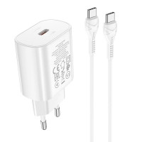 Адаптер мережевий HOCO Type-C to Type-C Cable Jetta charger set N22 |Type-C, 25W/3A, PD|