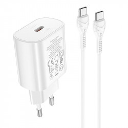 Адаптер мережевий HOCO Type-C to Type-C Cable Jetta charger set N22 |Type-C, 25W/3A, PD|