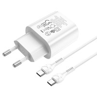 Адаптер мережевий HOCO Type-C to Type-C Cable Jetta charger set N22 |Type-C, 25W/3A, PD|