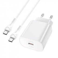 Адаптер мережевий HOCO Type-C to Type-C Cable Jetta charger set N22 |Type-C, 25W/3A, PD|