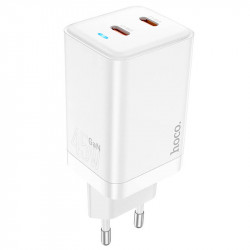 Адаптер мережевий Hoco Starlight N23 |2Type-C, 45W/3A, PD/QC|