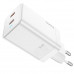 Адаптер мережевий Hoco Starlight N23 |2Type-C, 45W/3A, PD/QC|