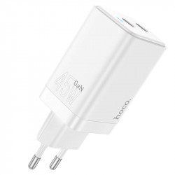 Адаптер мережевий Hoco Starlight N23 |2Type-C, 45W/3A, PD/QC|